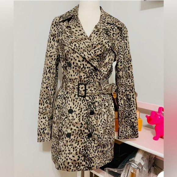Walter Baker Jackets & Blazers - Anthropology Walter by Walter Baker Leopard Print Trench Coat